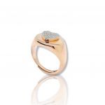 Ασημένιο δαχτυλίδι καρδούλα απο επιχρυσωμένο ασήμι 925°  (code FC001033)
